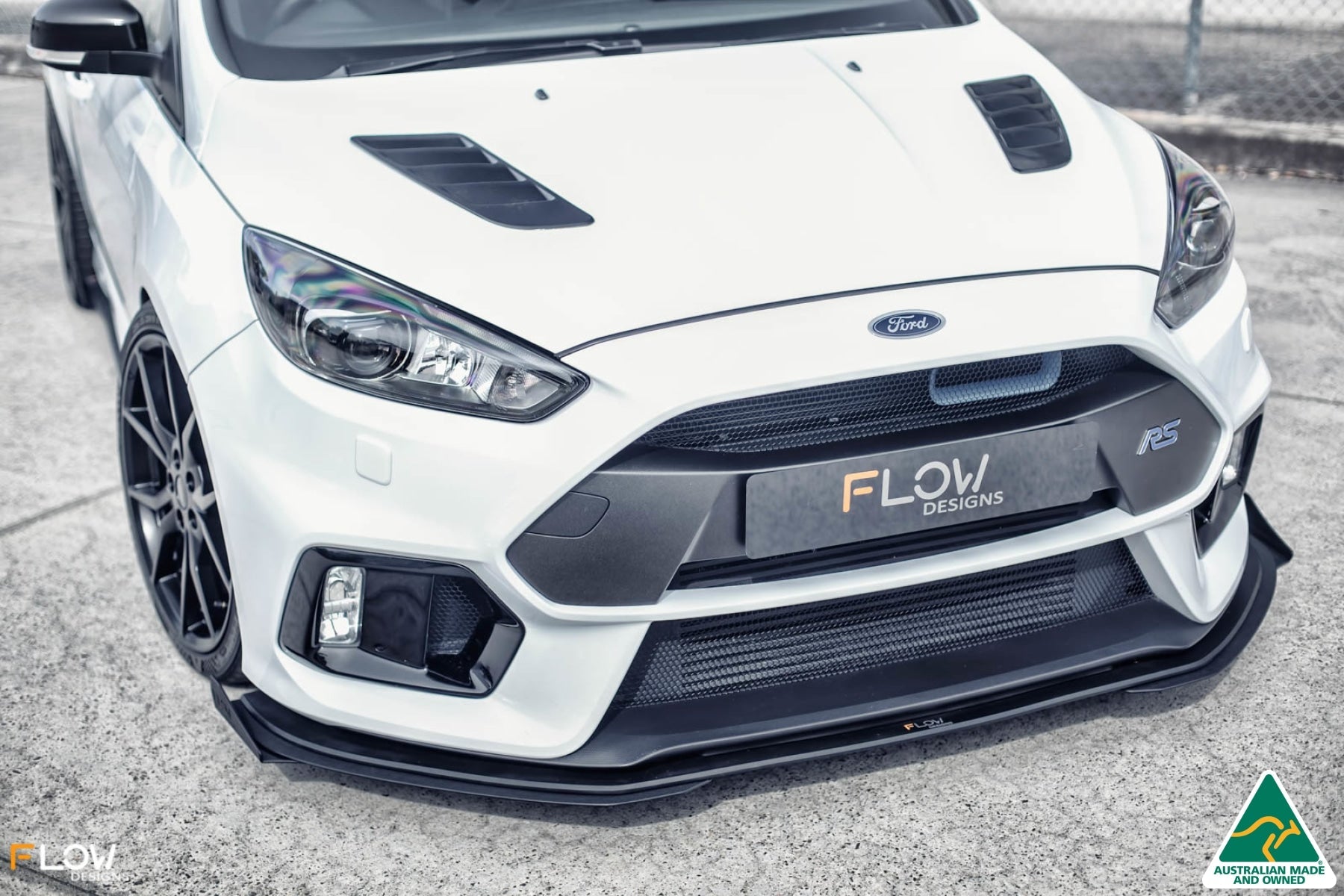 FLOW Designs  MK3 Focus RS Front Lip Splitter (3 Piece) & Bumper Reinforcement Bracket