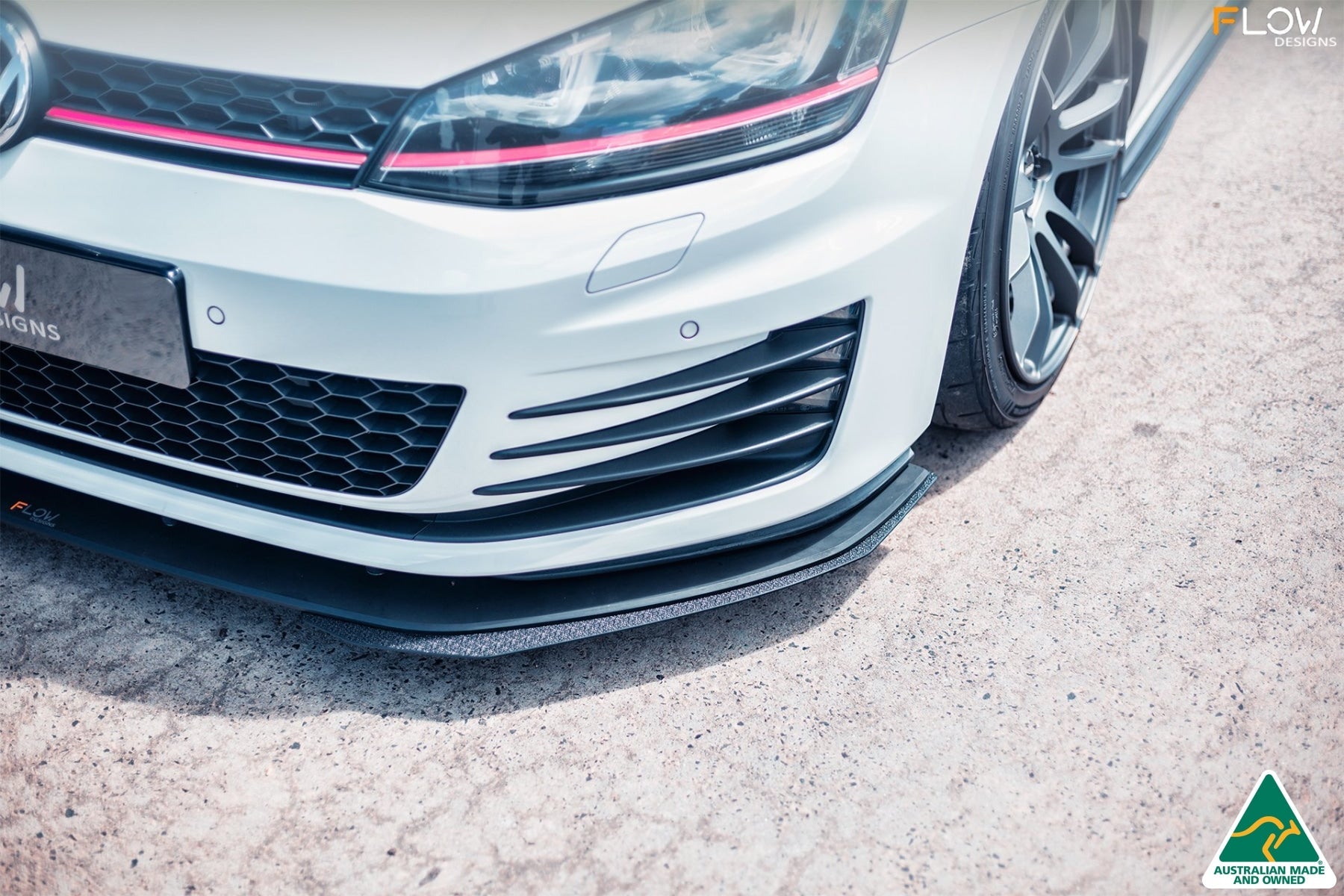 FLOW Designs  MK7 Golf GTI Front Lip Splitter & Bumper Reinforcement Bracket