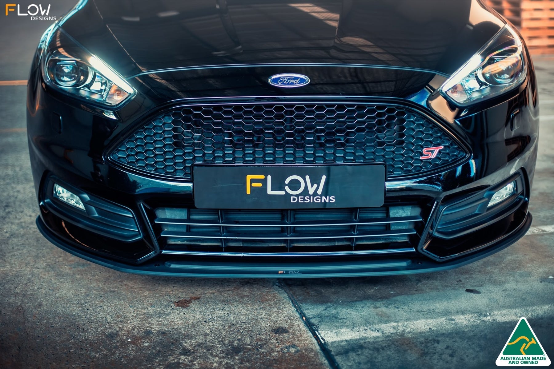 FLOW Designs  MK3.5 Focus ST (Facelift) Front Lip Splitter (2 Piece) - 0