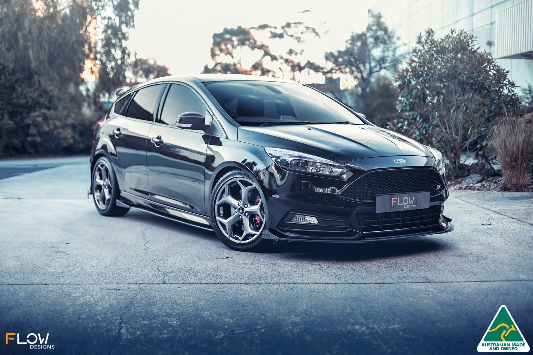 FLOW Designs  MK3.5 Focus ST (Facelift) Front Lip Splitter Winglets (Pair)