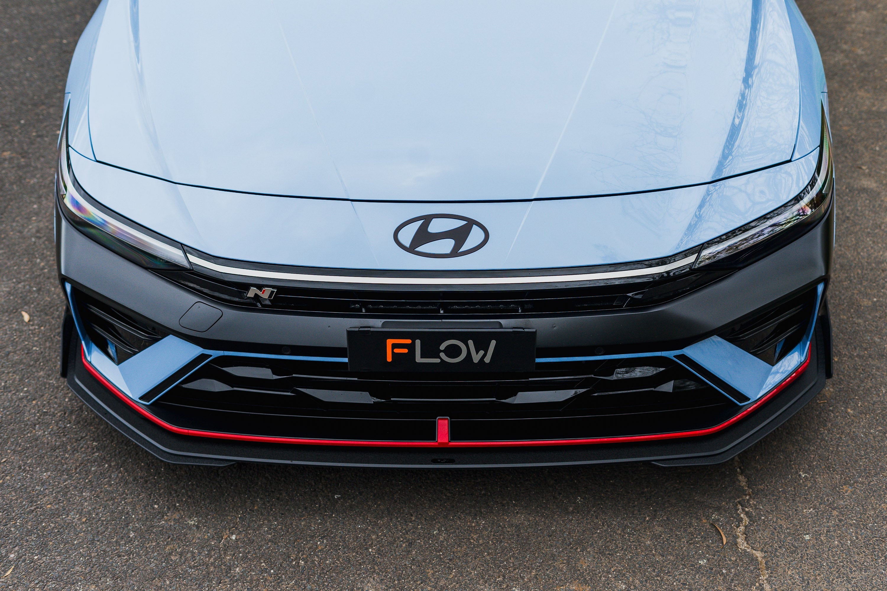 FLOW Designs  CN7 V2 Elantra N Sedan Facelift V2 - 2024 Front Lip Splitter & Mounting Brackets (Pair) - MODE Auto Concepts