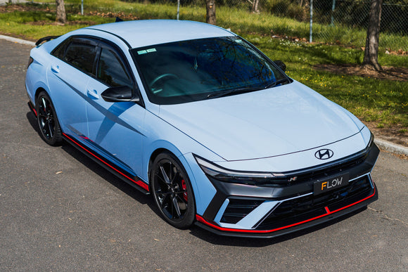 FLOW Designs  CN7 V2 Elantra N Sedan Facelift V2 - 2024 Front Lip Splitter & Mounting Brackets (Pair) - MODE Auto Concepts