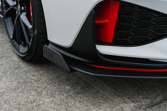 FLOW Designs  i30N Hatch PDE V6 FL2 2025 Front Lip Splitter Winglets (Pair) - MODE Auto Concepts