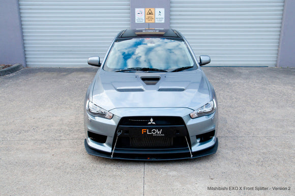 FLOW Designs  Lancer Evolution X Full Lip Splitter Set - MODE Auto Concepts