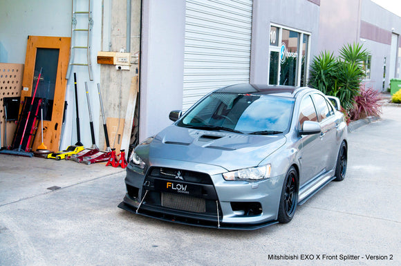 FLOW Designs  Lancer Evolution X Full Lip Splitter Set - MODE Auto Concepts