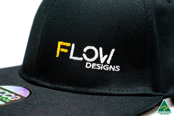 FLOW Designs  Flow Designs Embroided Snapback Hat (Black) - MODE Auto Concepts