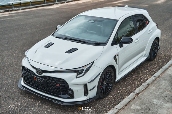 FLOW Designs  Corolla GR Chassis Mounted Front Lip Splitter (GLOSS) - MODE Auto Concepts