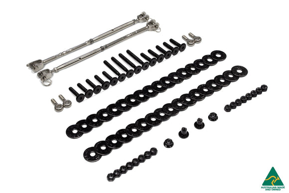 FLOW Designs  Lancer Ralliart CJ Front Splitter V2.5 With Support Rods - MODE Auto Concepts