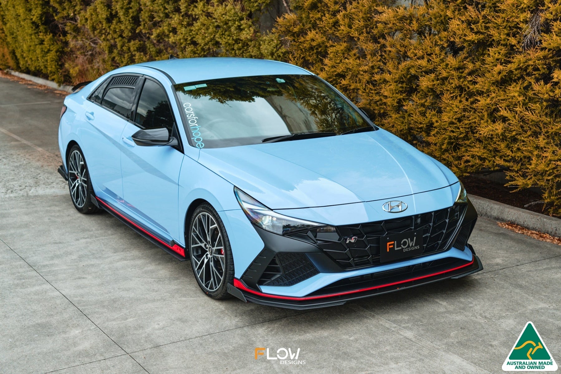 FLOW Designs  CN7 Elantra N Sedan 2021 Front Lip Splitter & Mounting Brace - MODE Auto Concepts