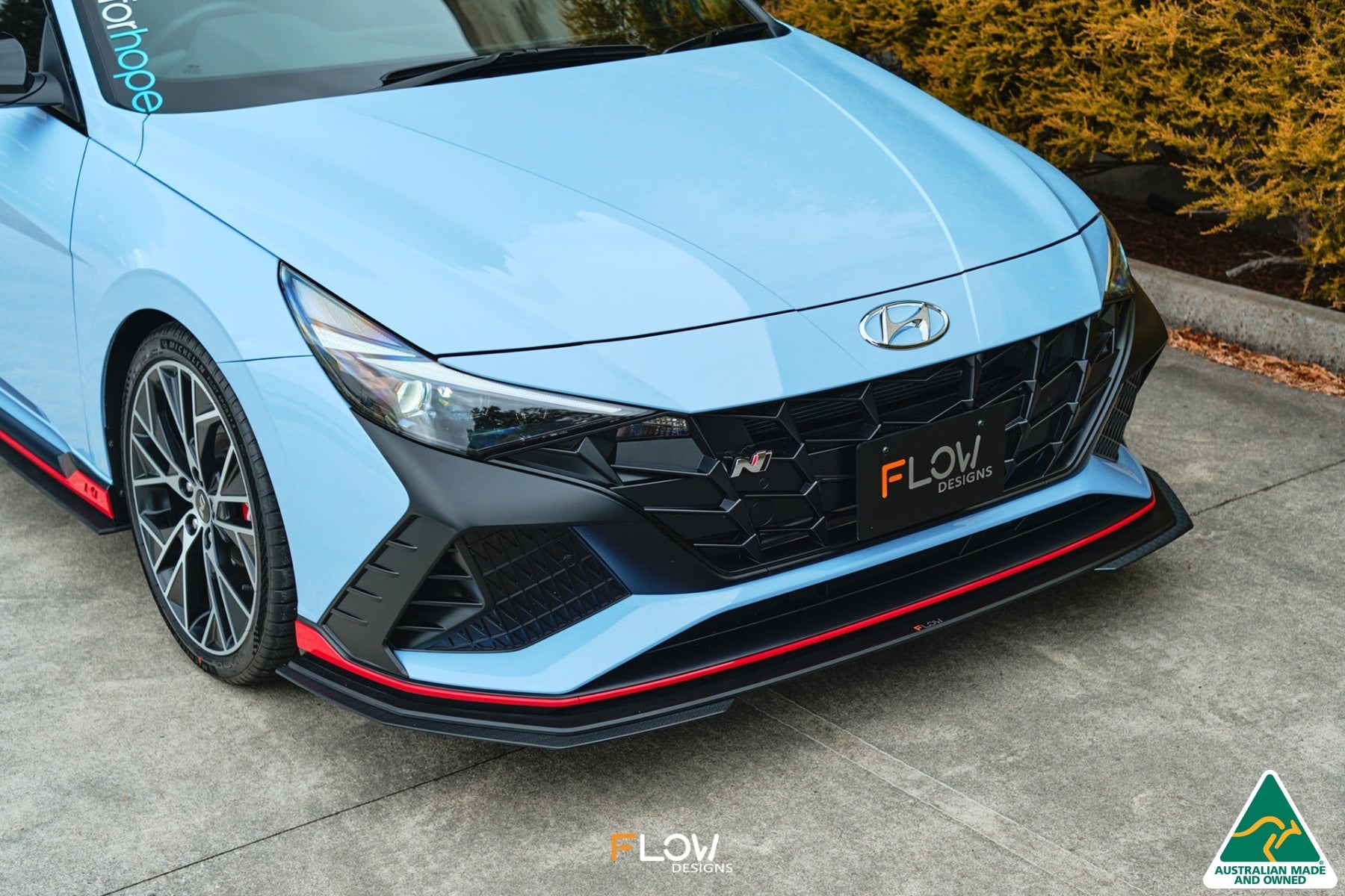 FLOW Designs  CN7 Elantra N Sedan 2021 Front Lip Splitter & Mounting Brace - MODE Auto Concepts