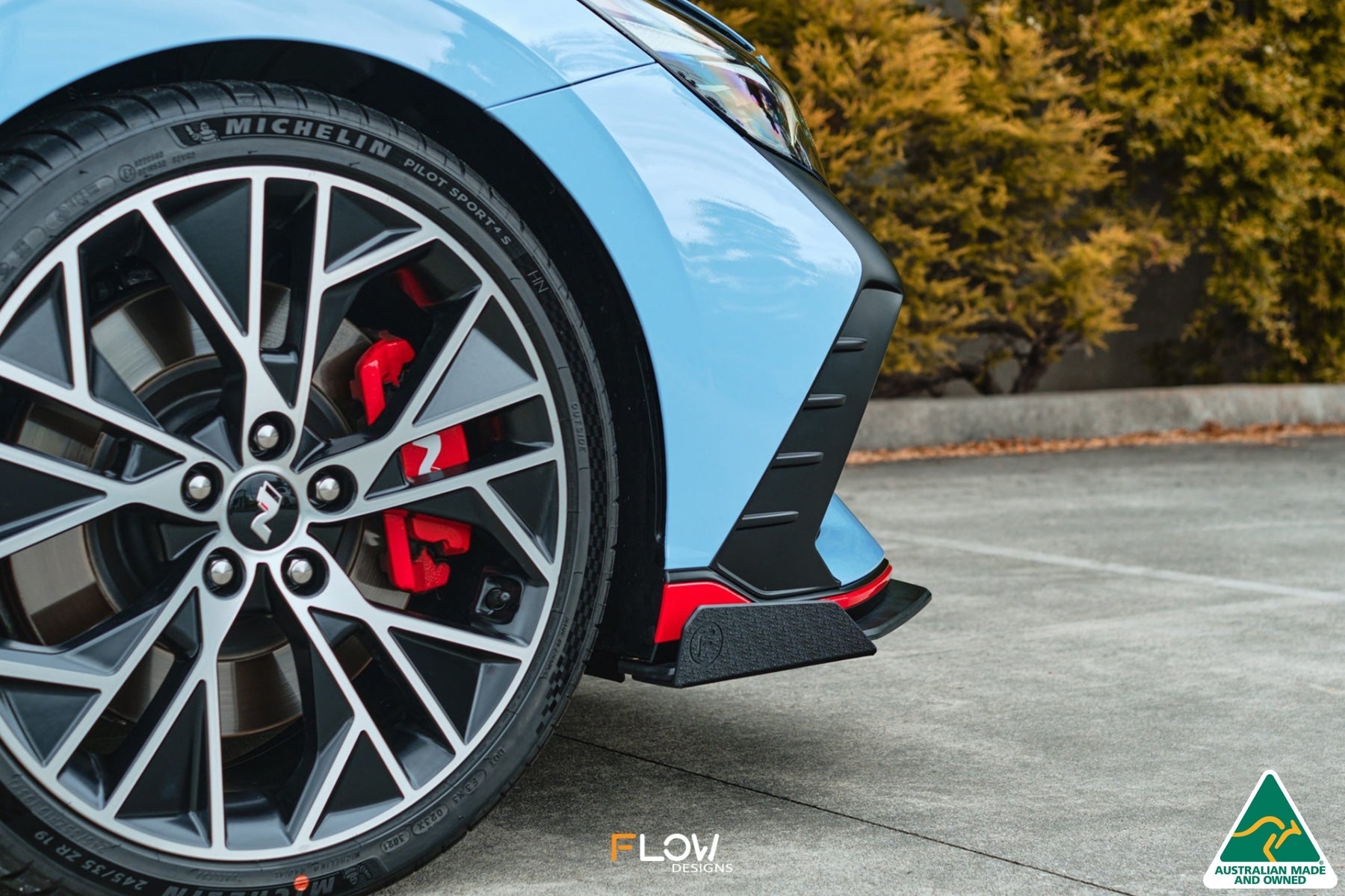 FLOW Designs  CN7 Elantra N Sedan 2021 Front Lip Splitter & Mounting Brace - MODE Auto Concepts