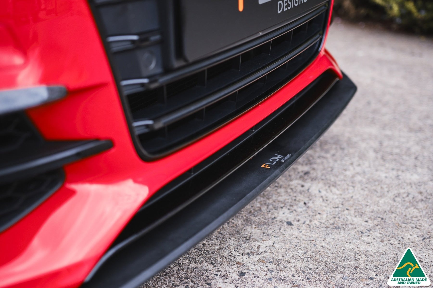 FLOW Designs  S3 8V Sedan Pre-Facelift Front Lip Splitter V3 & Mounting Brace - MODE Auto Concepts