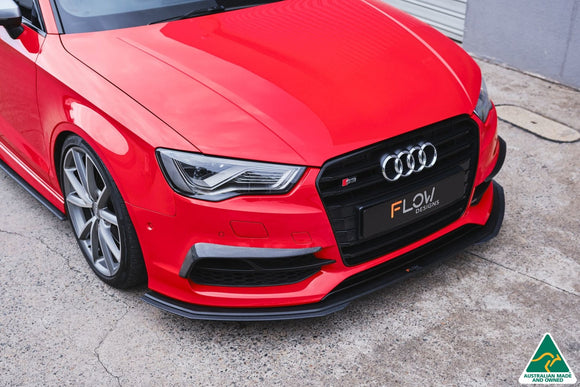 FLOW Designs  S3 8V Sedan Pre-Facelift Front Lip Splitter Extensions (Pair) - MODE Auto Concepts