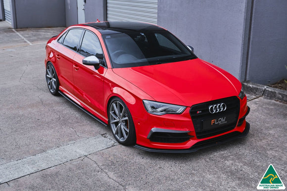 FLOW Designs  S3 8V Sedan Pre-Facelift Front Lip Splitter Extensions (Pair) - MODE Auto Concepts