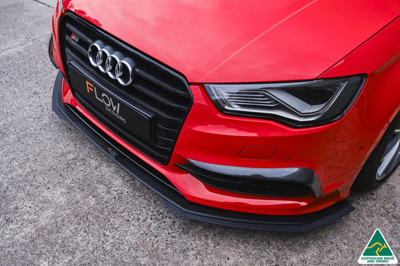 FLOW Designs  S3 8V Sedan Pre-Facelift Front Lip Splitter Extensions (Pair) - MODE Auto Concepts