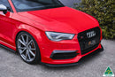 FLOW Designs  S3 8V Sedan Pre-Facelift Front Lip Splitter V3 & Mounting Brace - MODE Auto Concepts
