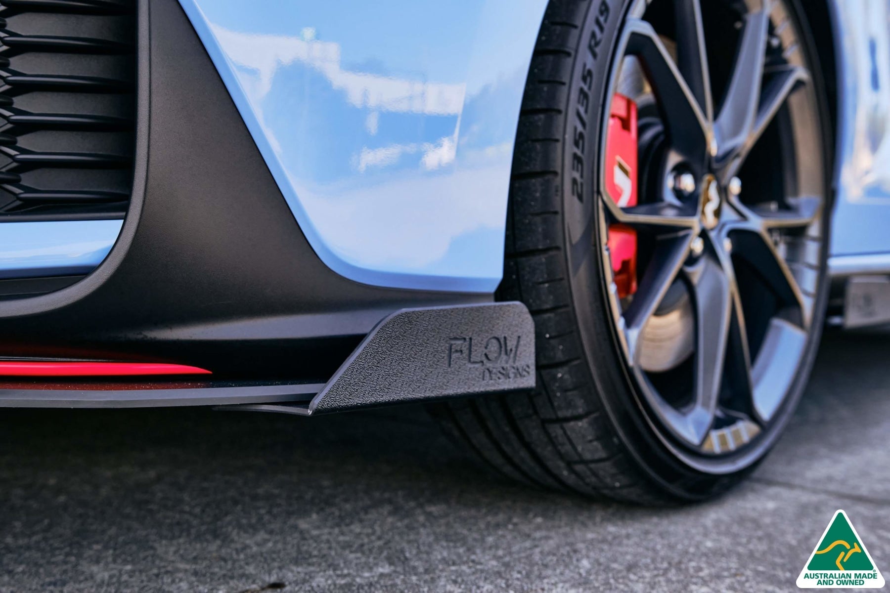 FLOW Designs  i30N Hatch PD FL 2021 Front Lip Splitter & Reinforcement Brackets - MODE Auto Concepts