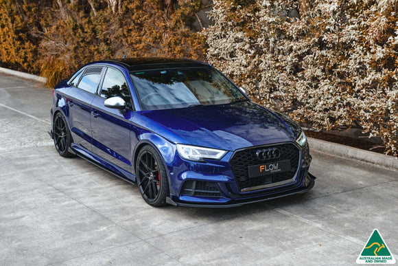 FLOW Designs  S3 8V Sedan Facelift Front Lip Splitter & Mounting Brace - MODE Auto Concepts