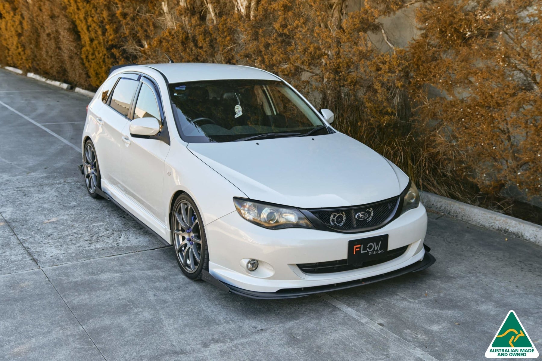 FLOW Designs  Impreza WRX/RS G3 Hatch PFL Front Lip Splitter & Mounting Brace - MODE Auto Concepts