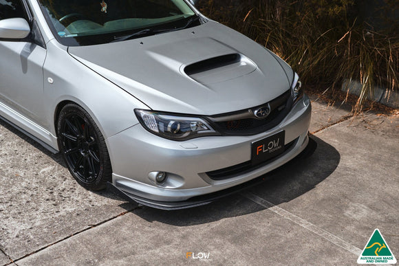 FLOW Designs  Impreza WRX/RS G3 Sedan PFL Front Lip Splitter & Mounting Brace - MODE Auto Concepts
