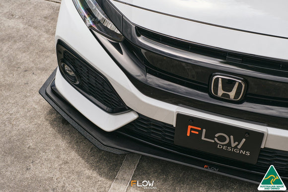 FLOW Designs  FK4/FK7 Civic RS Hatch PFL Front Lip Splitter Extensions (Pair) - MODE Auto Concepts