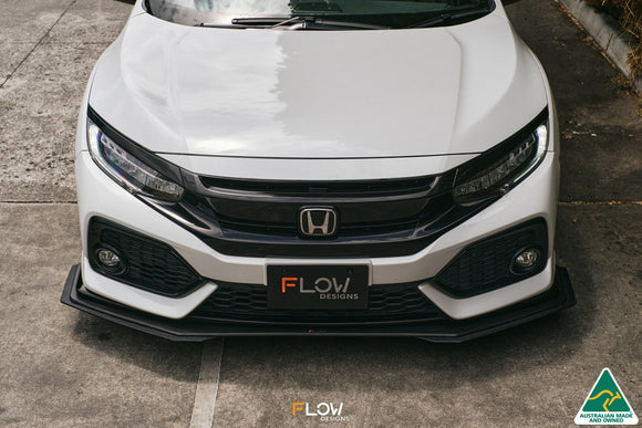 FLOW Designs  FK4/FK7 Civic RS Hatch PFL Front Lip Splitter Extensions (Pair) - MODE Auto Concepts