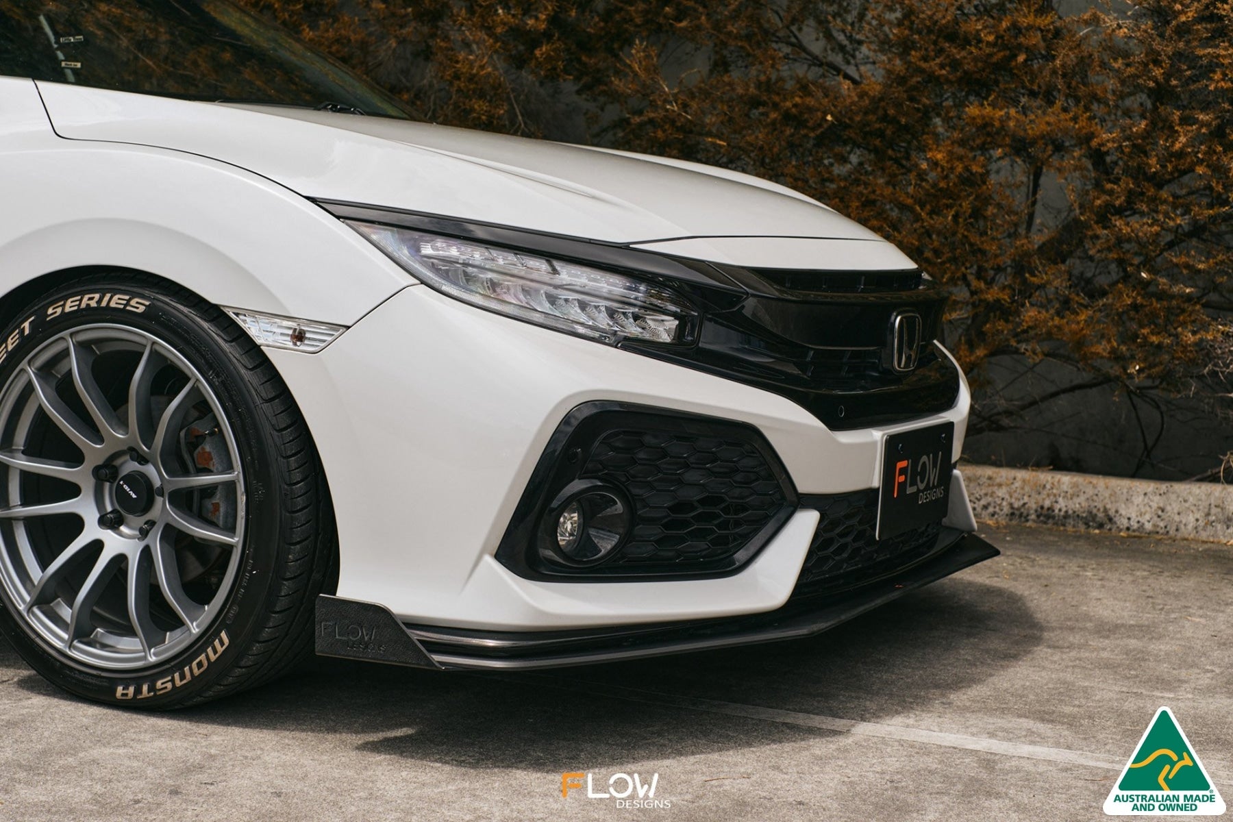 FLOW Designs  FK4/FK7 Civic RS Hatch PFL Front Lip Splitter Winglets (Pair) - MODE Auto Concepts