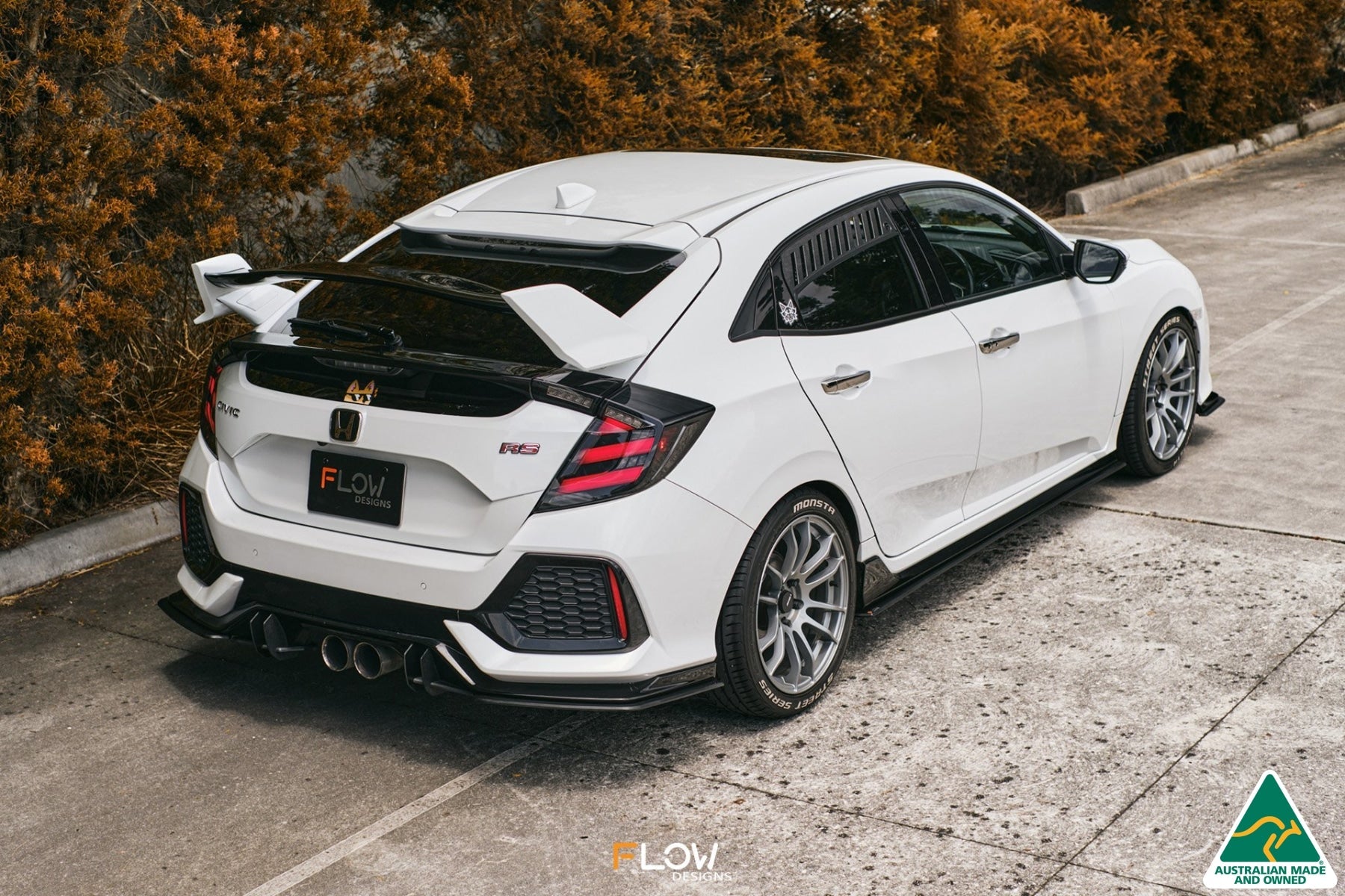 FLOW Designs  FK4/FK7 Civic RS Hatch PFL Flow-Lock Rear Diffuser - MODE Auto Concepts