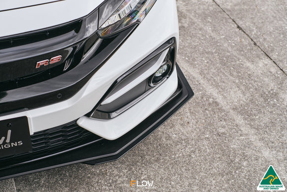 FLOW Designs  FK4/FK7 Civic RS Hatch FL Front Lip Splitter Extensions (Pair) - MODE Auto Concepts