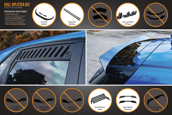 FLOW Designs  i30 Hatch PD1, PD2 2018-2020 Full Lip Splitter Set with Flow-Lock Rear Diffuser - MODE Auto Concepts