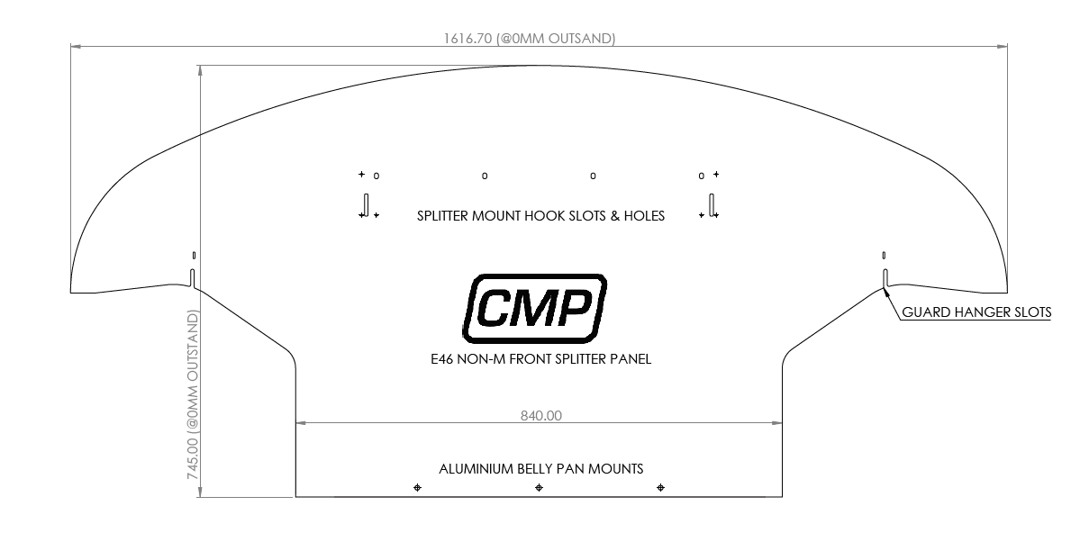 E46 Front Splitter Panel CAD File - 0