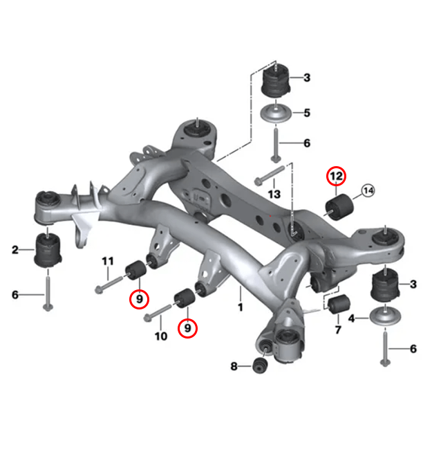 E8X/E9X/F2X/F3X Non-M Solid Diff Bush