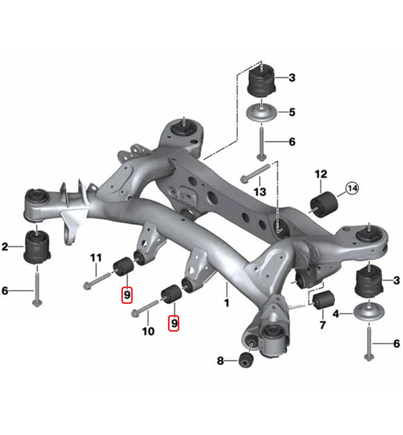 CMP 6116611588290 image 1 of 1: E8X/E9X/F2X/F3X Solid Front Differential Bushings