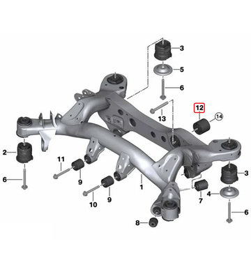 E8X/E9X/F2X/F3X Solid Rear Differential Bush