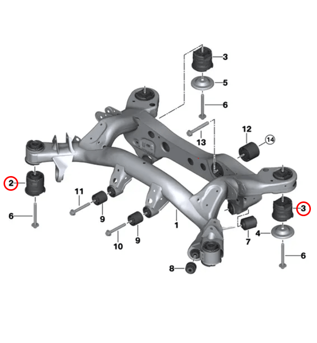 E8X/E9X Solid Subframe Raising Bushes