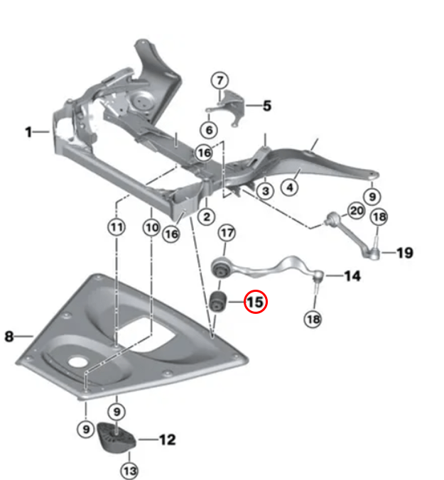 E8X/E9X Monoball Front Tension Arm Bush