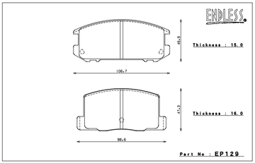 Endless Brake Pad Set EP129 PC35 - 0
