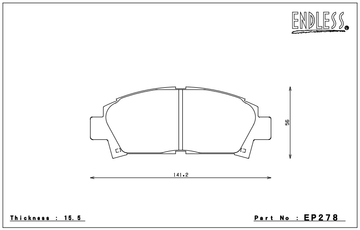 Endless Brake Pad Set EP278 MX72 - 0