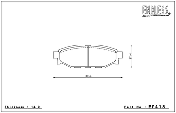Endless Brake Pad Set EP418 MX72 - 0