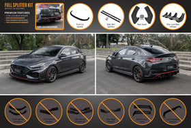 FLOW Designs  i30N Fastback PD FL 2022+ Full Lip Splitter Set - MODE Auto Concepts