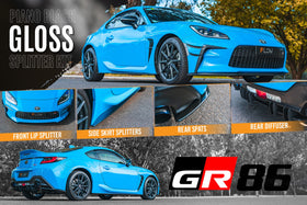 FLOW Designs  ZN8 GR86 Full Lip Splitter Set (GLOSS BLACK) - MODE Auto Concepts