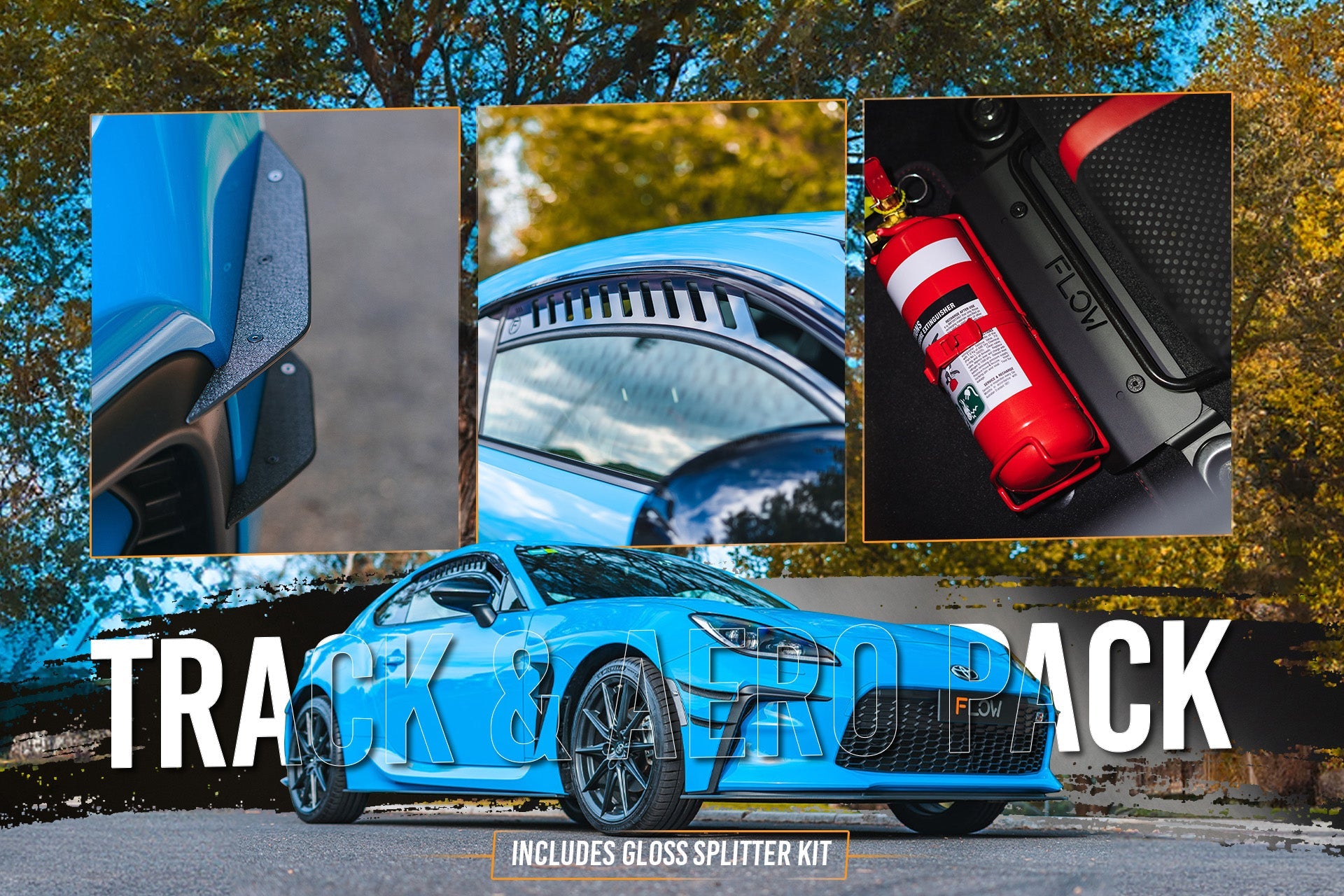 FLOW Designs  ZN8 GR86 Full Lip Splitter Set (GLOSS BLACK) - MODE Auto Concepts