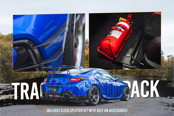 FLOW Designs  ZD8 BRZ STI Full Lip Splitter Set (GLOSS BLACK) - MODE Auto Concepts