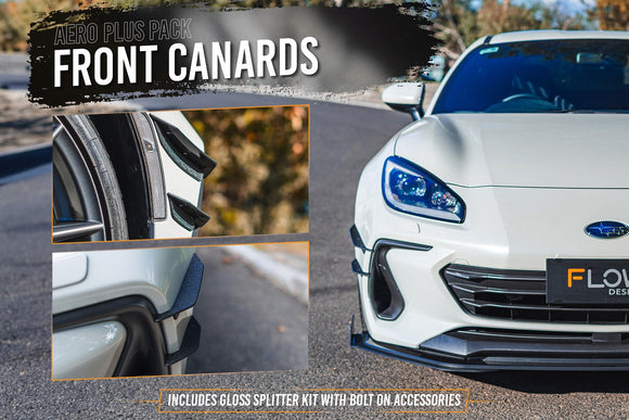 FLOW Designs  ZD8 BRZ Full Lip Splitter Set (GLOSS BLACK) - MODE Auto Concepts