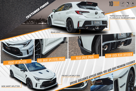 FLOW Designs  Corolla GR Full Lip Splitter Set (TEXTURED BLACK) - MODE Auto Concepts