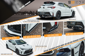 FLOW Designs  Corolla GR Full Lip Splitter Set (GLOSS BLACK) - MODE Auto Concepts