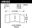 Hawk Brake Pad Set HB105U.980 DTC-70-2
