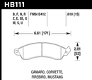 Hawk Brake Pad Set HB111F.610 HPS-2