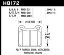 Hawk Brake Pad Set HB172U.595 DTC-70-2