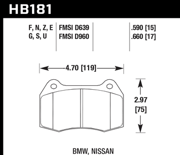 Hawk Brake Pad Set HB181E.660 Blue - 0